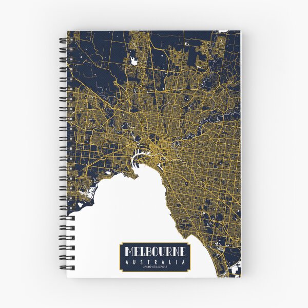 Item preview, Melbourne City Map of Victoria, Australia - Gold Art Deco designed and sold by deMAP.