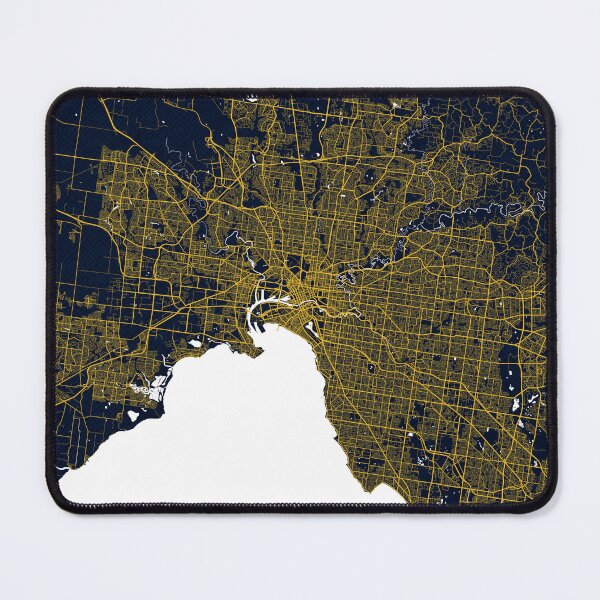 Item preview, Melbourne City Map of Victoria, Australia - Gold Art Deco designed and sold by deMAP.