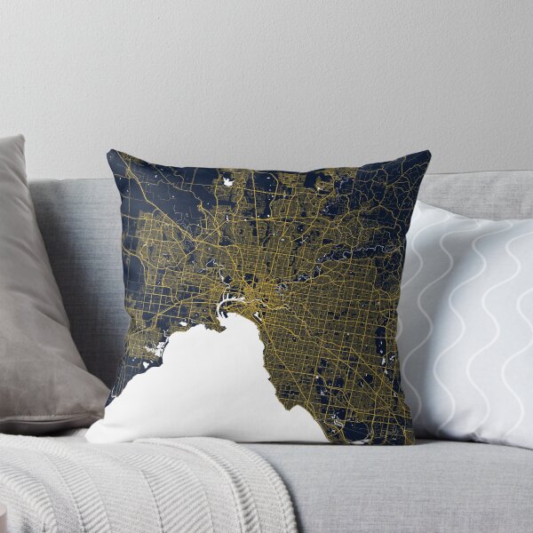 Item preview, Melbourne City Map of Victoria, Australia - Gold Art Deco designed and sold by deMAP.