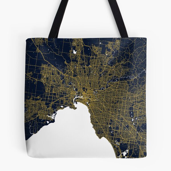 Item preview, Melbourne City Map of Victoria, Australia - Gold Art Deco designed and sold by deMAP.