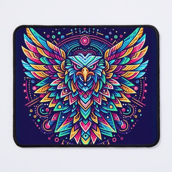 Item preview, colorful geometric decorative mystic eagle designed and sold by Dogandesighn.