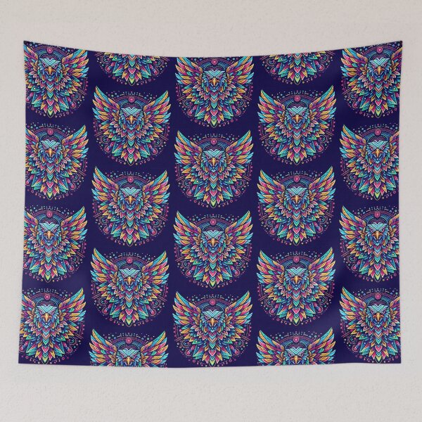 Item preview, colorful geometric decorative mystic eagle designed and sold by Dogandesighn.