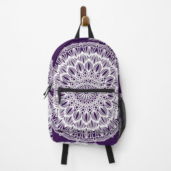 Item preview, Mandala Purple White Geometry Floral Pattern Sacred Symbol designed and sold by DivineMandala.