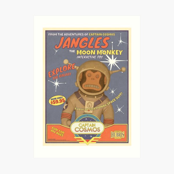 Fallout 4 - Jangles The Moon Monkey - Retro Advertisement Poster Art Print