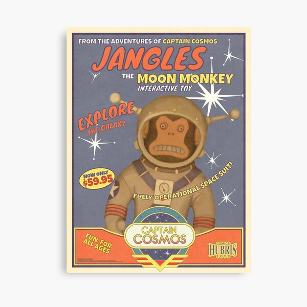Fallout 4 - Jangles The Moon Monkey - Retro Advertisement Poster Canvas Print