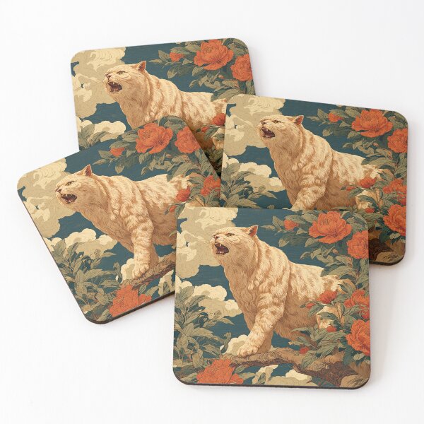 Item preview, Fierce Feline Among Blossoms designed and sold by SuperNovaDesigns.
