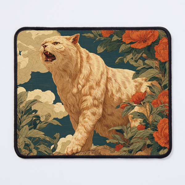 Item preview, Fierce Feline Among Blossoms designed and sold by SuperNovaDesigns.