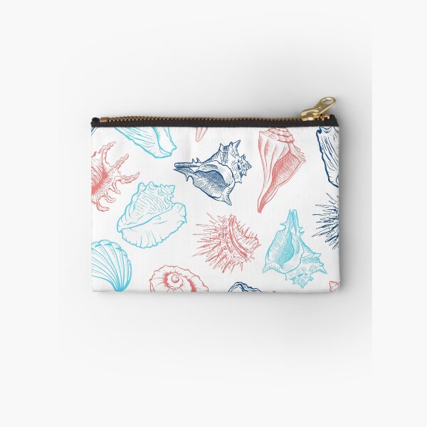 Item preview, Costal Sea Aesthetic - Ocean Seashells in Blue and Red Line Art designed and sold by yourgarden.