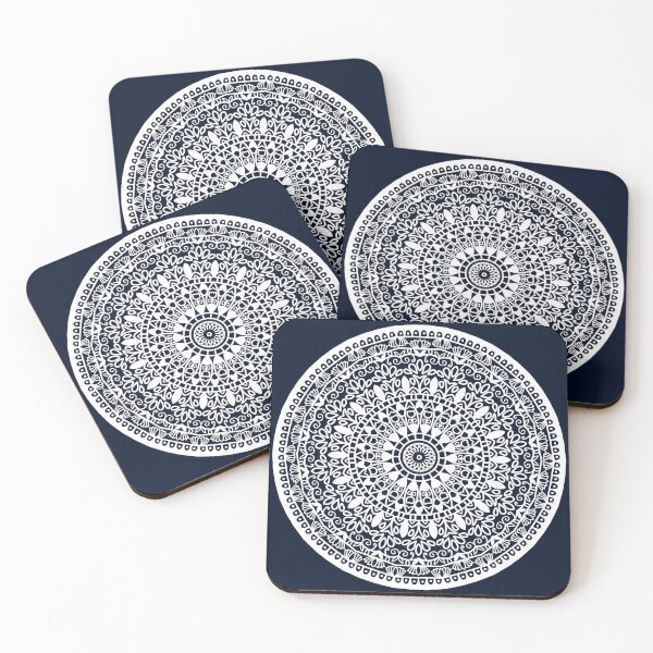 Item preview, Spiritual Mandala Blue White Boho Hippie Lotus Flower Meditation Design designed and sold by DivineMandala.