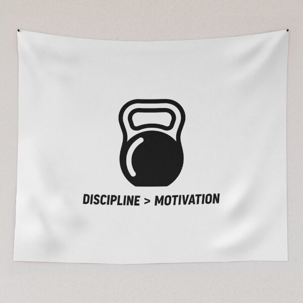 Item preview, Discipline Over Motivation Gym Design designed and sold by ArtByYunus.