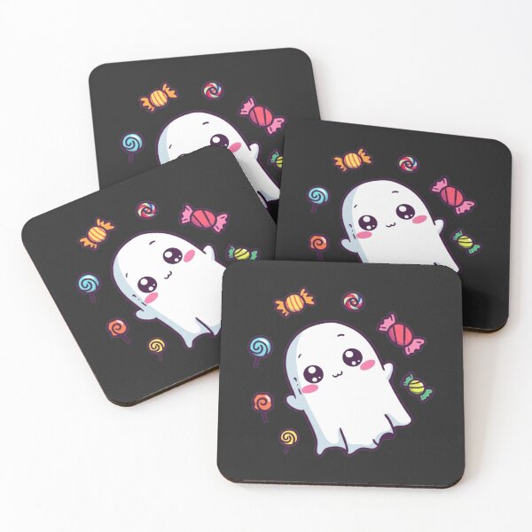 Item preview, Chibi Cute Ghost Halloween | Kawaii Funny Ghost with Candy | Adorable Anime Spooky Design designed and sold by ColorSplash123.