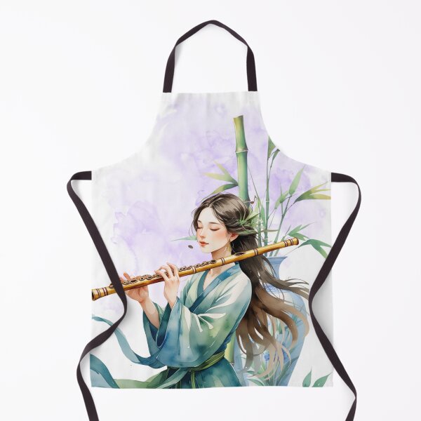 Item preview, Zen Woman Playing Flute | Bamboo Botanical Art designed and sold by Plantinum.