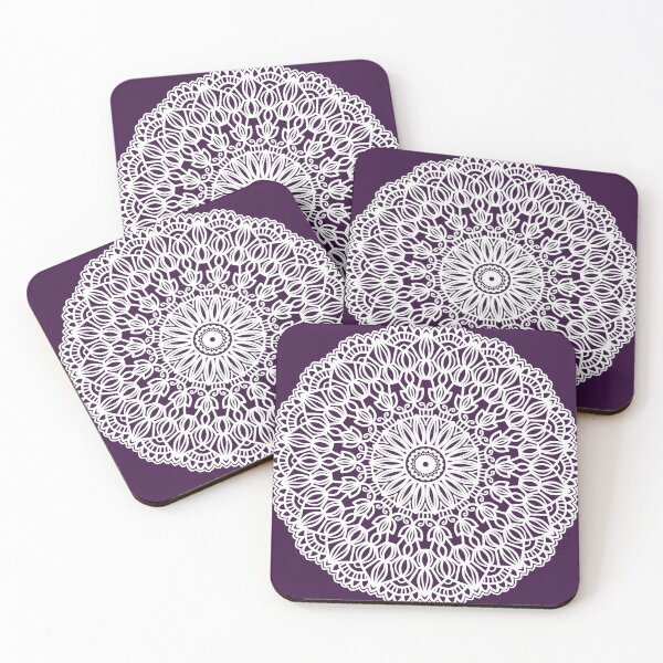 Item preview, Sacred Geometry Mandala Purple White Lotus Flower Buddhist Meditation Art designed and sold by DivineMandala.