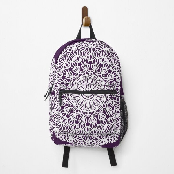 Item preview, Sacred Geometry Mandala Purple White Lotus Flower Buddhist Meditation Art designed and sold by DivineMandala.