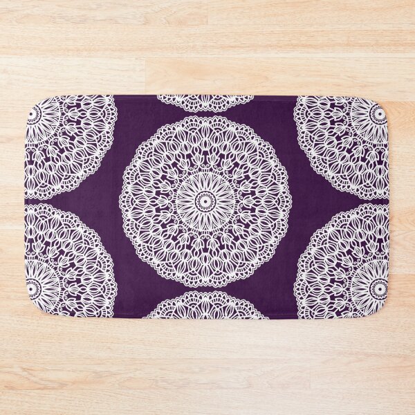 Item preview, Sacred Geometry Mandala Purple White Lotus Flower Buddhist Meditation Art designed and sold by DivineMandala.