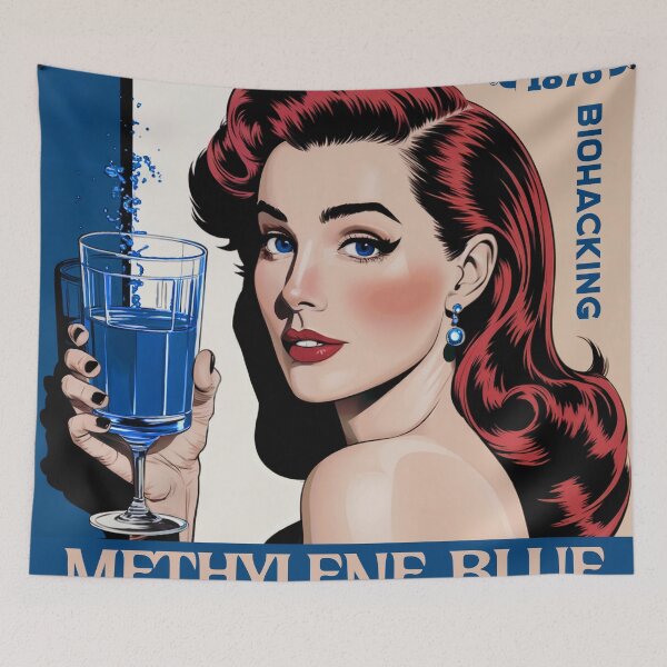 Item preview, Methylene blue biohacking - retro poster look Ginger designed and sold by WearTheTexts.