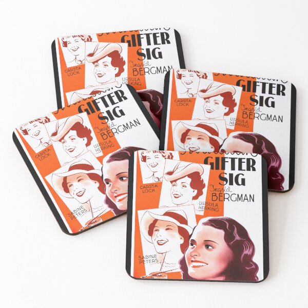 Item preview, Vintage Ingrid Bergman Poster | 1930s European Cinema Art | Kvartetten Gifter Sig | Bold Colors & Elegant Typography designed and sold by artofuniverse.