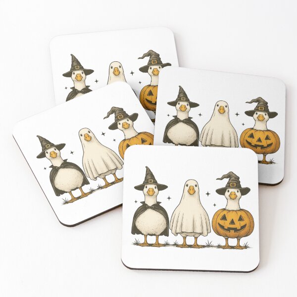 Item preview, Halloween Duck Trio | Witch Ghost Pumpkin Duck Clipart | Funny Fall designed and sold by OnaraDesign.