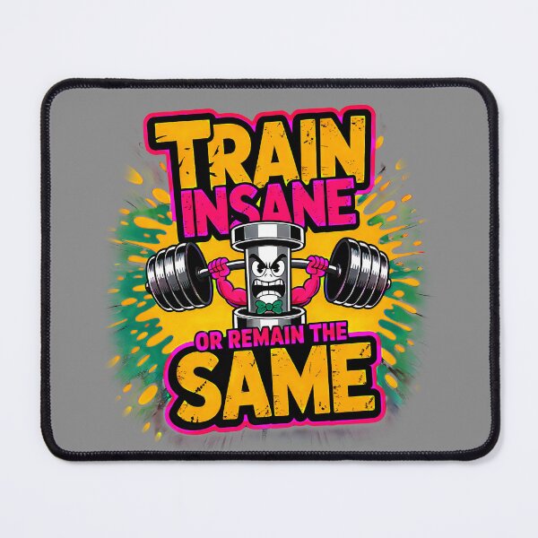 Item preview, Train Insane Angry Dumbbell Motivational Fitness Design designed and sold by PENLEAF DESIGNS.