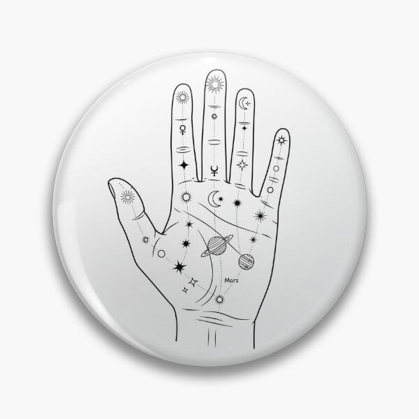 Item preview, Celestial Palmistry Hand Line Art Design designed and sold by ArtByYunus.