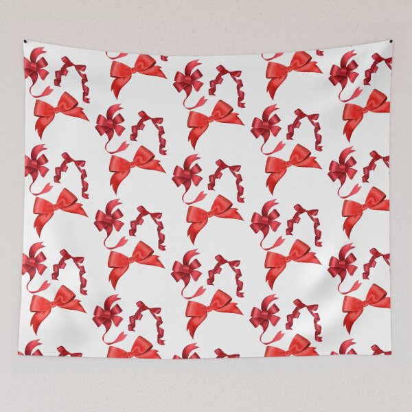 Item preview, Elegant bows made of red ribbons. Bright satin bows. designed and sold by Grin Katalina Floral Patterns & Cozy Art.