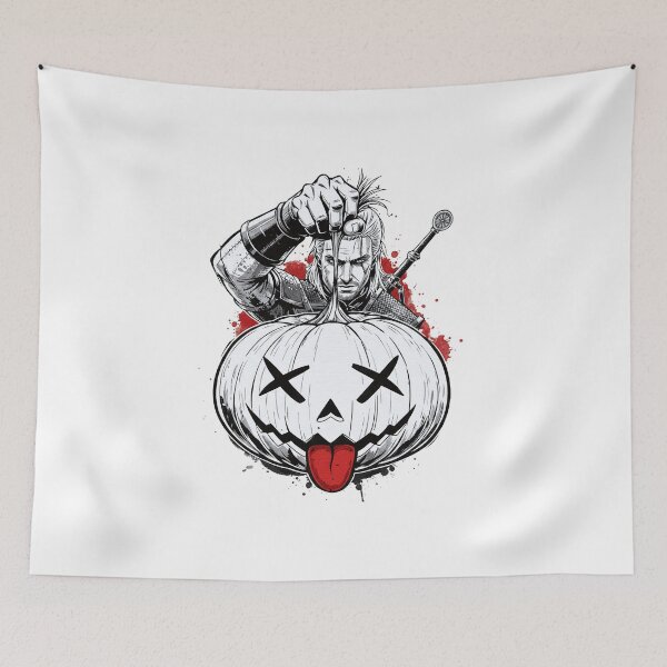 Item preview, Witcher Holding a Jack-O’-Lantern Trophy designed and sold by mrGrayMan.