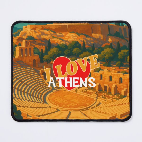 Item preview, ATHENS - Theater of Dionysus – Retro Travel Posters and Greeting Cards designed and sold by Earth Celebration Designs.