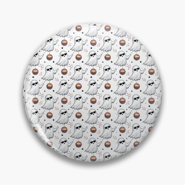 Item preview, Spooky Disco Ghost Seamless Pattern – Cool Ghosts with Sunglasses and Disco Balls designed and sold by WojcikDesigners.
