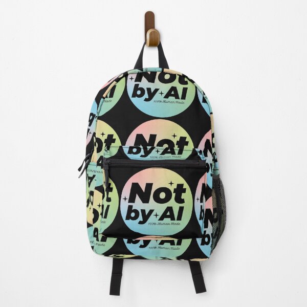 Item preview, Not by AI - minimalistic typographic design with rainbow touch :) designed and sold by WearTheTexts.