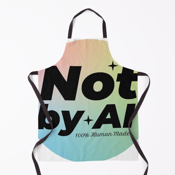 Item preview, Not by AI - minimalistic typographic design with rainbow touch :) designed and sold by WearTheTexts.