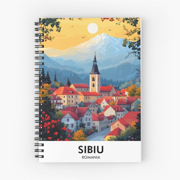 Item preview, Sibiu Romania Retro Travel Print designed and sold by HomeLivingCo.
