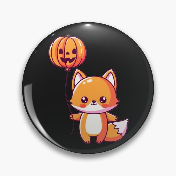 Item preview, Chibi Kawaii Fox Halloween | Cute Fox with Jack-O-Lantern Balloon | Funny Anime Animal Design designed and sold by ColorSplash123.