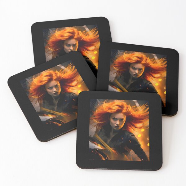 Item preview, A Movie Poster Of A Ginger-Haired Model Amidst A High-Octane Adrenaline-Fueled Action Scene. designed and sold by AnitaGreinerd.