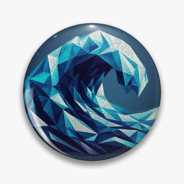 Item preview, Fluffy Geometric Wave – Digital Ocean Art designed and sold by InFrameVision.