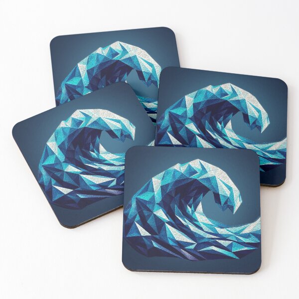 Item preview, Fluffy Geometric Wave – Digital Ocean Art designed and sold by InFrameVision.
