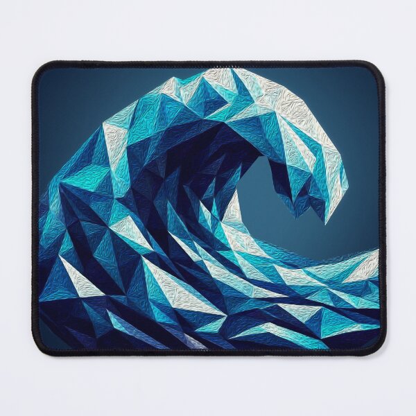 Item preview, Fluffy Geometric Wave – Digital Ocean Art designed and sold by InFrameVision.