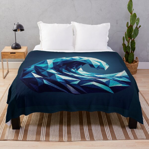 Item preview, Fluffy Geometric Wave – Digital Ocean Art designed and sold by InFrameVision.