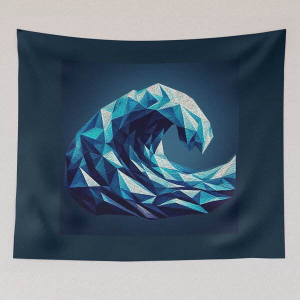 Item preview, Fluffy Geometric Wave – Digital Ocean Art designed and sold by InFrameVision.