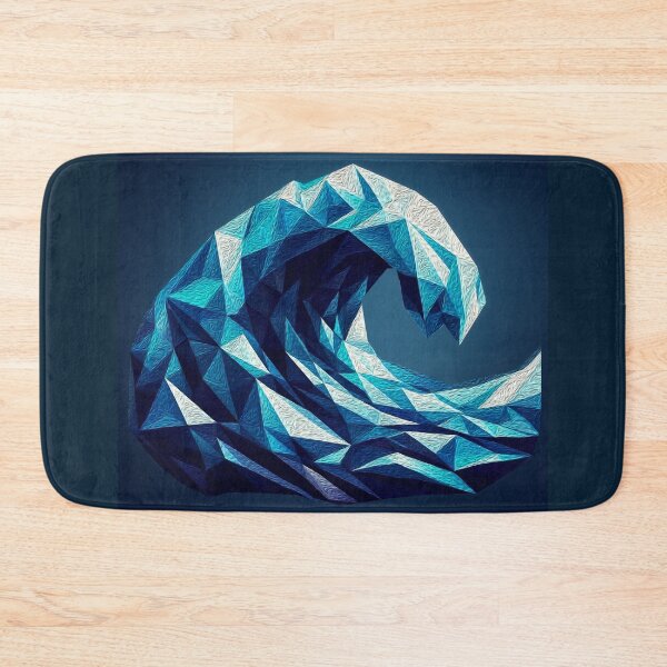 Item preview, Fluffy Geometric Wave – Digital Ocean Art designed and sold by InFrameVision.