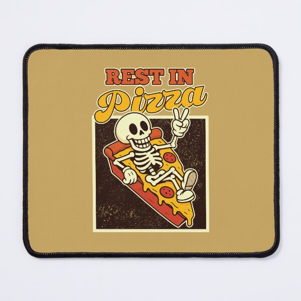 Item preview, Funny Skeleton Resting on Pizza Slice designed and sold by TheJollyDoodle.