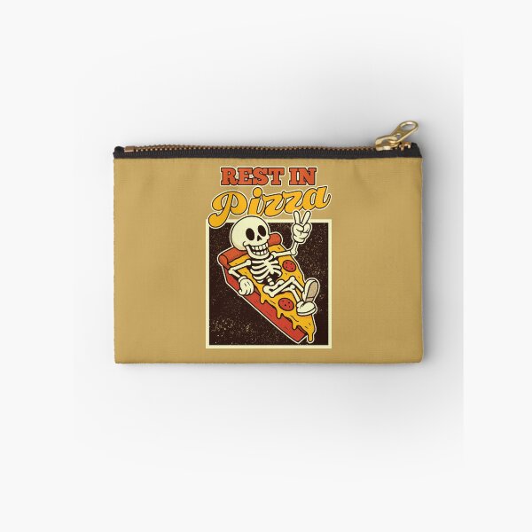 Item preview, Funny Skeleton Resting on Pizza Slice designed and sold by TheJollyDoodle.