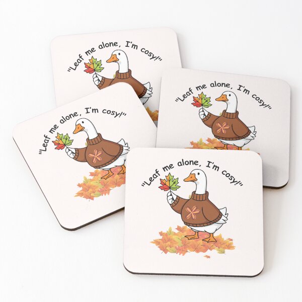 Artikelvorschau, Cosy era lustige Gans im Pullover Herbstblätter entworfen und verkauft von ClickATee Store .