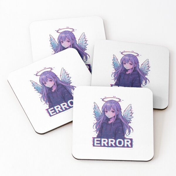 Item preview, Glitchcore Anime Angel Sticker – Vaporwave Sadcore Aesthetic with ERROR Text designed and sold by OsasChild.