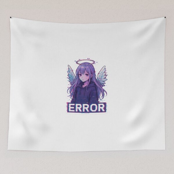 Item preview, Glitchcore Anime Angel Sticker – Vaporwave Sadcore Aesthetic with ERROR Text designed and sold by OsasChild.