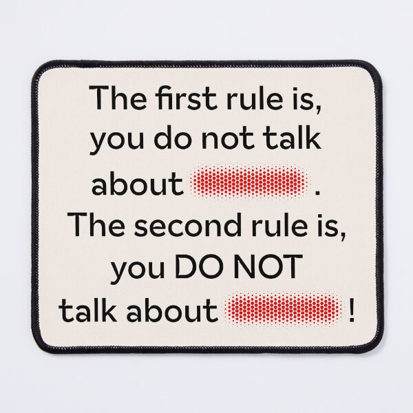 Item preview, Tthe first rule is, you do not talk about [xyz], the second rule is, you DO NOT talk about [xyz] designed and sold by PariSeine.