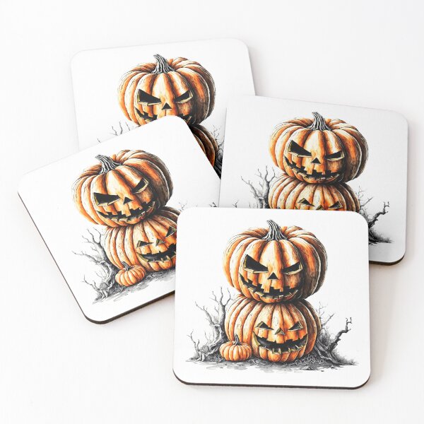 Item preview, Pumpkin Stack – Twin Terror Halloween Sticker designed and sold by Fashionpopss.
