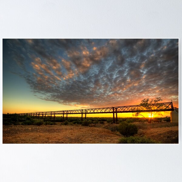 Sunrise Over Algebuckina Bridge Poster