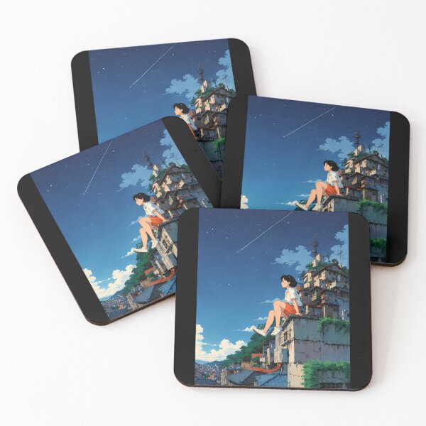 Item preview, Above The Village - A Dreamy Retro Anime Artwork designed and sold by AxelRausch.