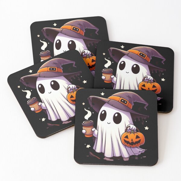 Item preview, Cute Ghost Drinking Coffee Halloween Ghost designed and sold by CharismaSklep.