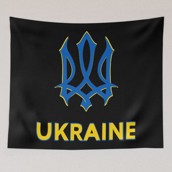 Item preview, Ukraine Trident Blue Yellow Ukrainian Coat Arms Official Symbol designed and sold by cabana.space.